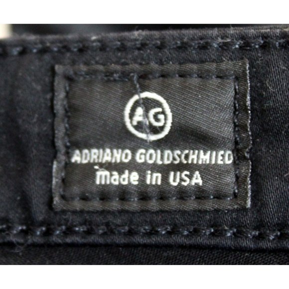 AG Adriano Goldschmied Women Black Shiny sz Jeans 26R Legging Pants Super Skinny - Picture 7 of 8